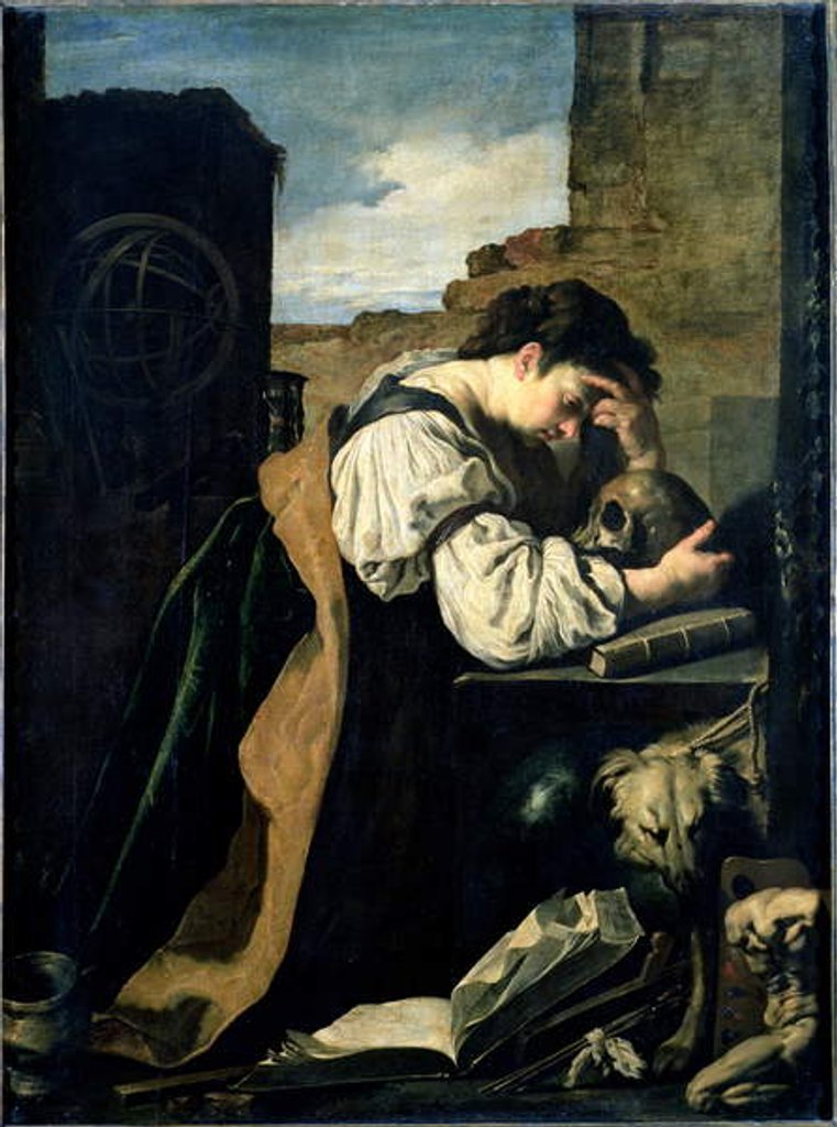 Detail of Melancholy by Domenico Fetti or Feti