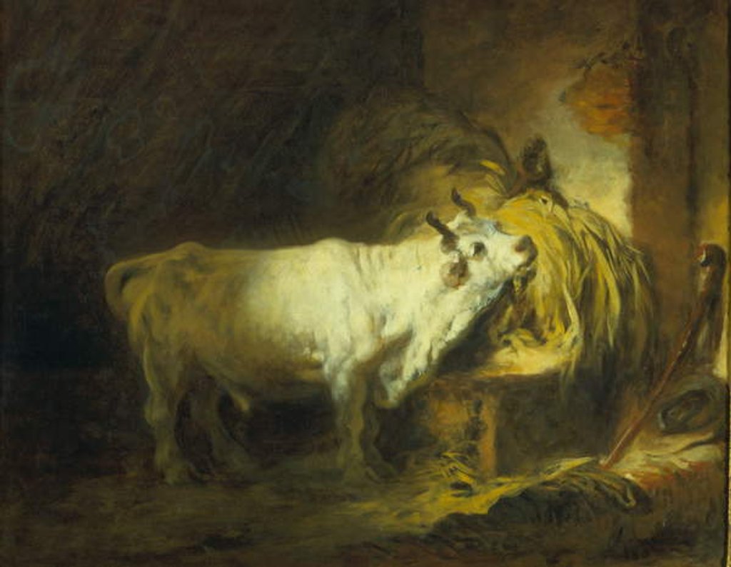 Detail of The White Bull in the Stable by Jean-Honore Fragonard
