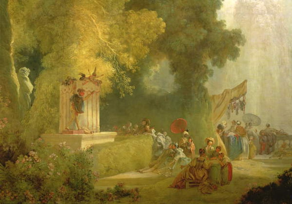 Detail of The Fete at Saint-Cloud, detail of the Puppet Show by Jean-Honore Fragonard