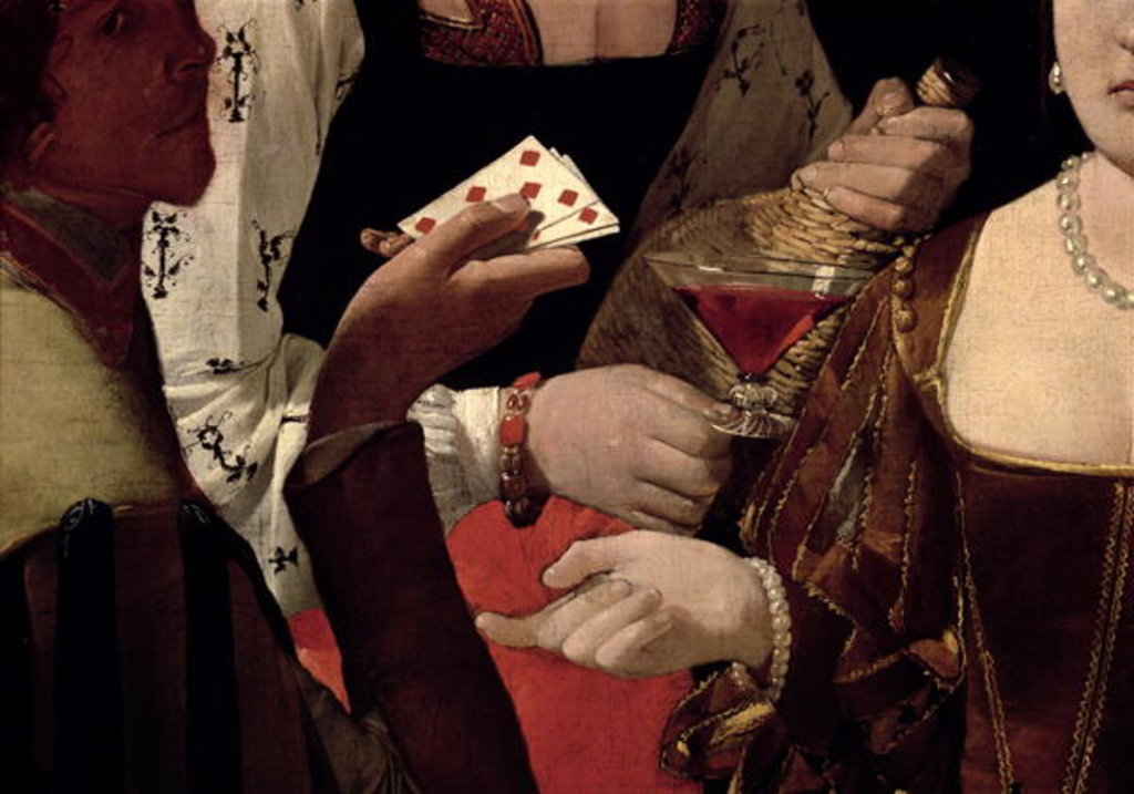 Detail of The Cheat with the Ace of Diamonds by Georges de la Tour