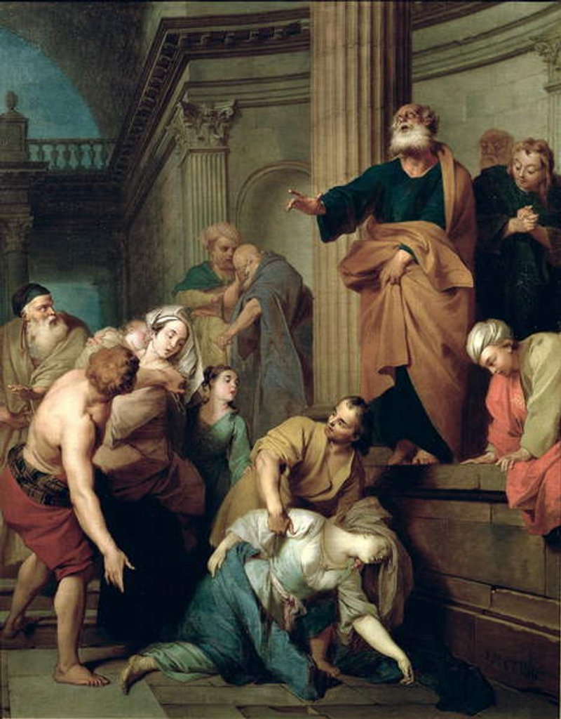 Detail of The Death of Sapphira, Wife of Ananius by Sebastien II Le Clerc