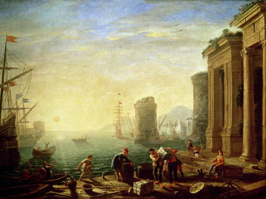 Detail of Morning at the Port, 1640 by Claude Lorrain