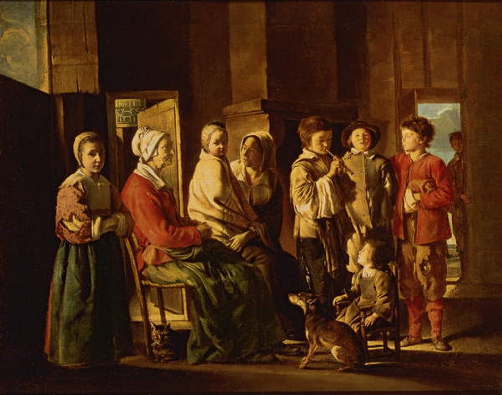 Detail of The Visit to the Grandmother by Antoine and Louis & Mathieu Le Nain