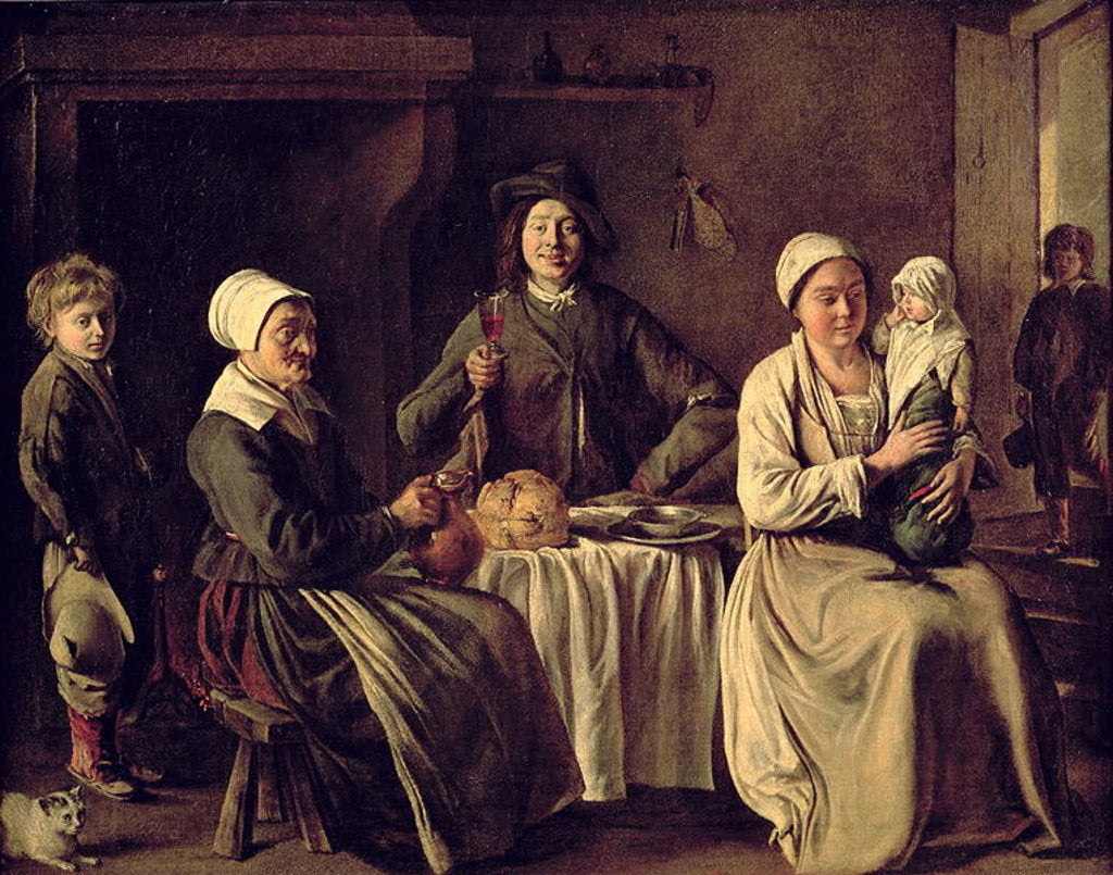 Detail of The Peasant Family, 1642 by Antoine and Louis & Mathieu Le Nain