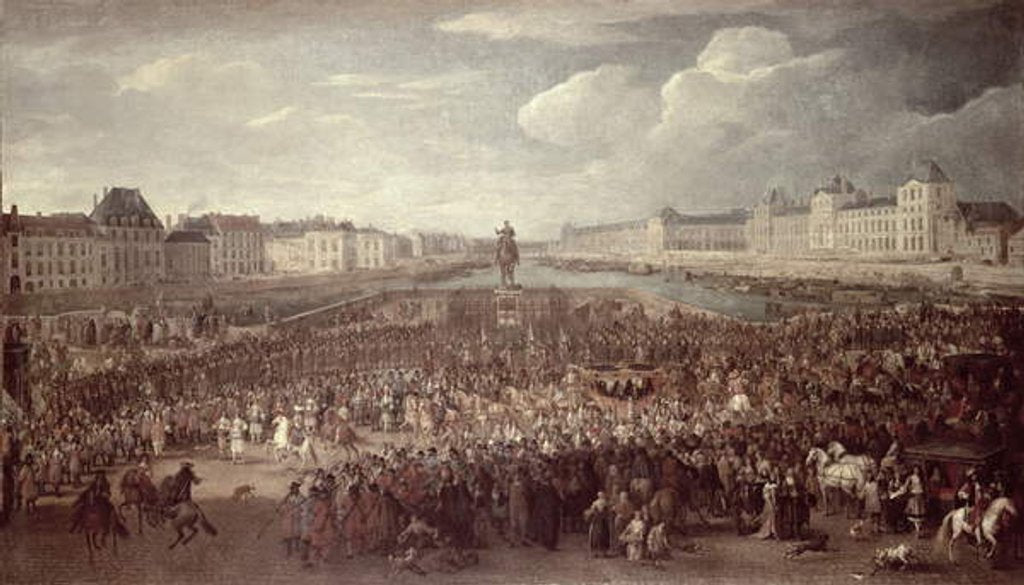 Detail of The Procession of Louis XIV across the Pont Neuf by Adam Frans van der Meulen