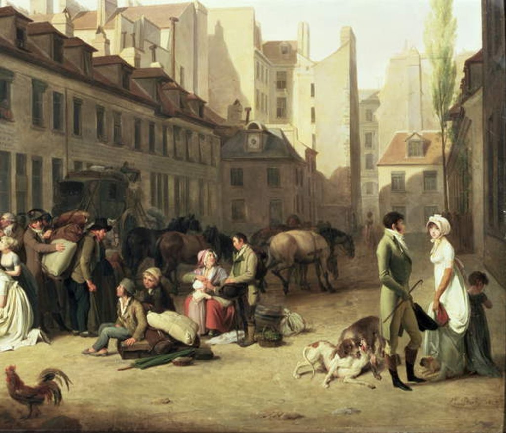 Detail of The Arrival of a Stage Coach at the Terminus by Louis Leopold Boilly