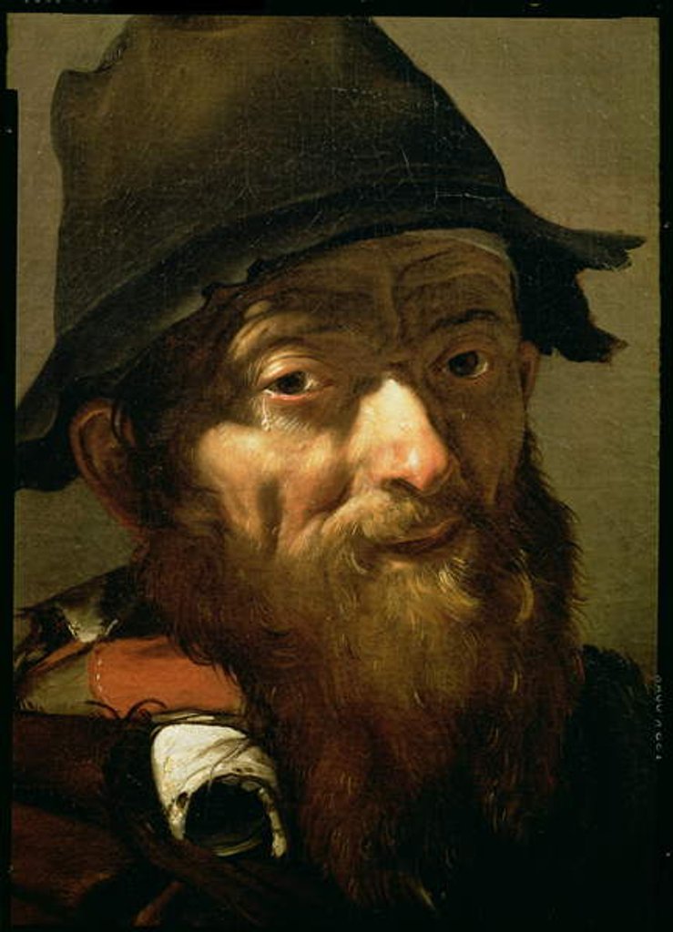 Detail of Head of an Old Man by Jusepe de Ribera