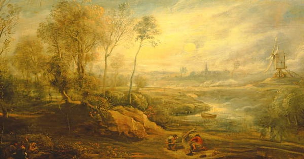 Detail of Landscape with a Birdcatcher by Peter Paul Rubens