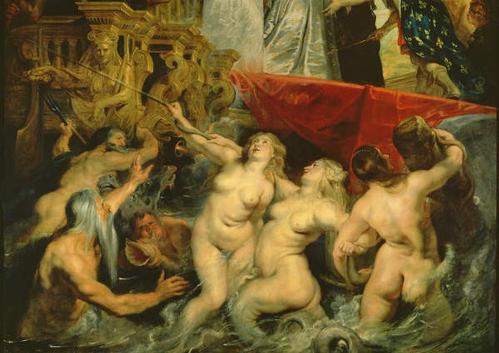 Detail of The Medici Cycle: The Disembarkation of Marie de Medici at Marseilles, 3rd November 1600, detail of the Naiads, c.1621 by Peter Paul Rubens