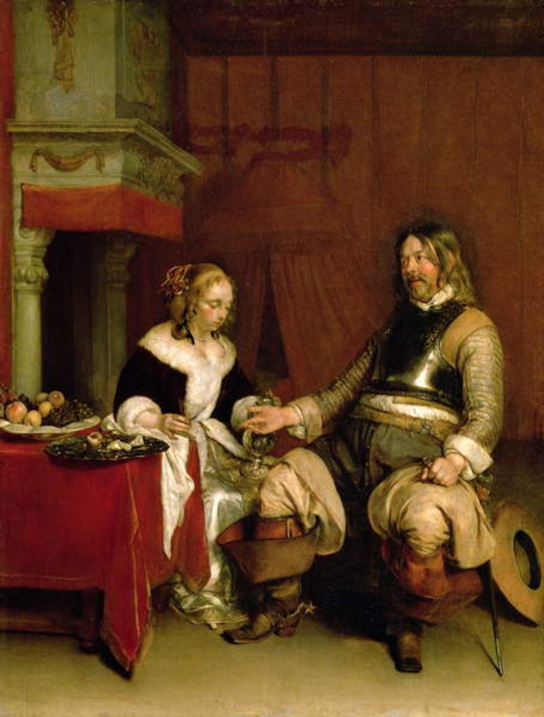 Detail of The Gentleman Soldier by Gerard ter Borch or Terborch