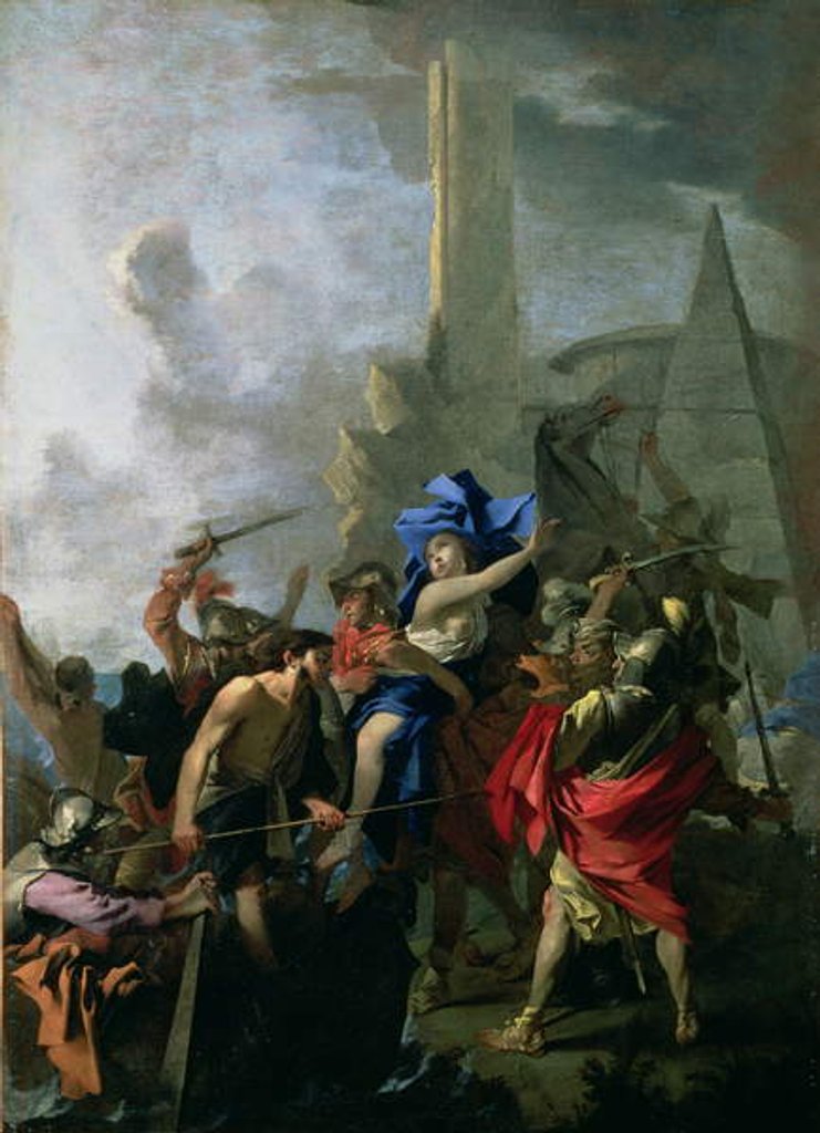 Detail of The Rape of Helen by Jean Tassel