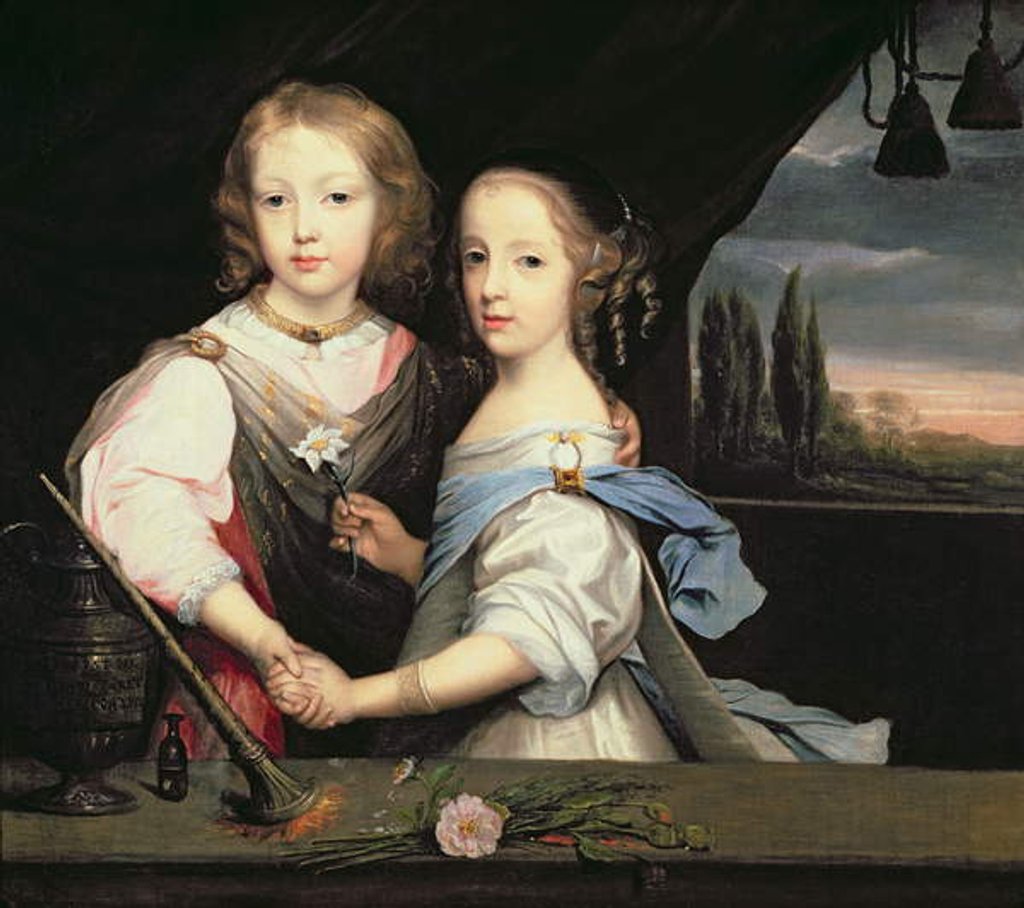 Detail of Portrait of Winston and Arabella Churchill, children of Sir Winston Churchill by Peter Lely