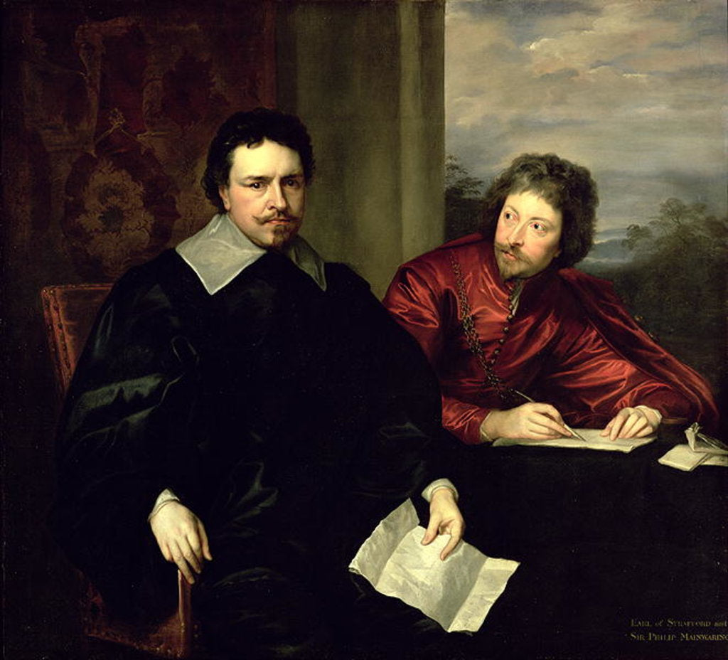 Detail of Portrait of Thomas Wentworth, Earl of Strafford and his Secretary, Sir Philip Mainwaring c.1634 by Anthony van Dyck