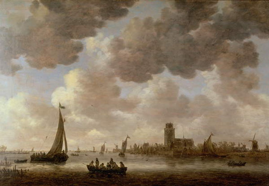 Detail of View of Dordrecht Downstream from the Grote Kerk, 1647 by Jan Josephsz van Goyen