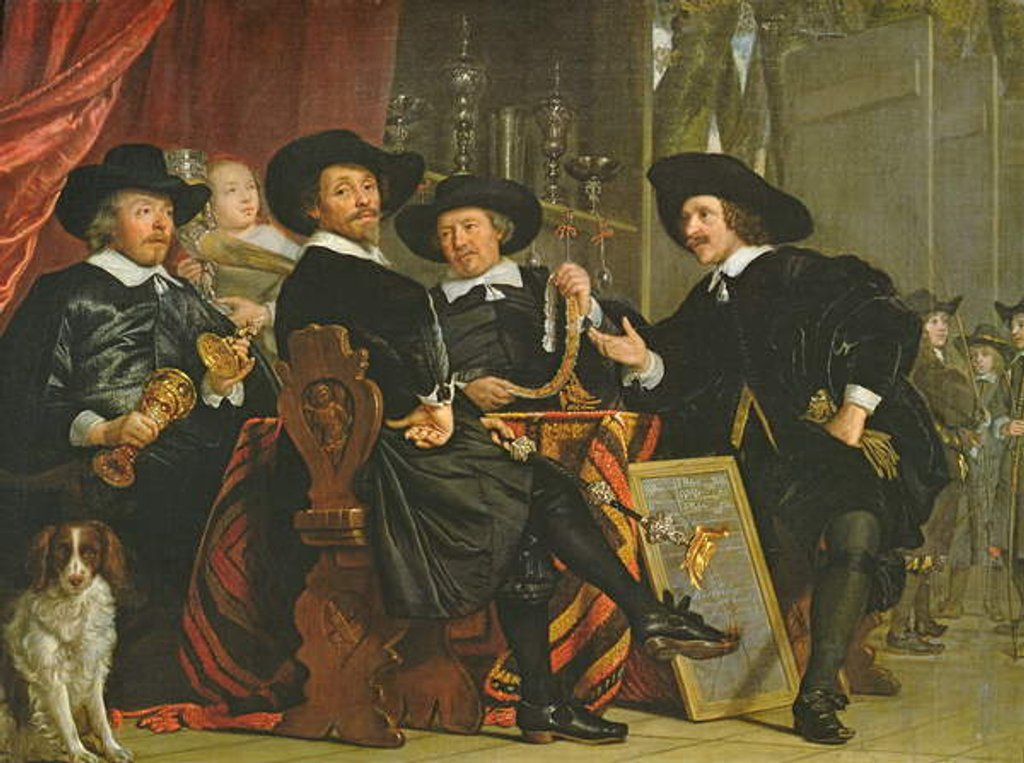 Detail of The Officials of the Company of Bowyers of St. Sebastian at Amsterdam, 1653 by Bartolomeus van der Helst