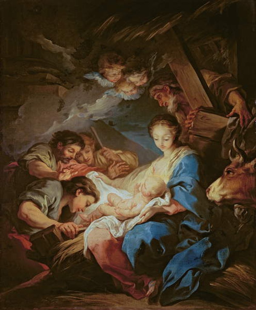 Detail of The Adoration of the Shepherds by Carle van Loo