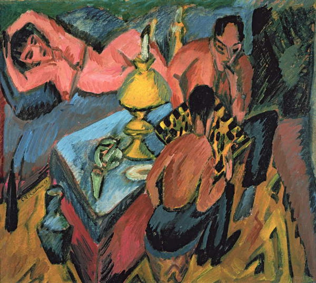 Detail of Otto Muller Playing Chess, 1913 by Ernst Ludwig Kirchner