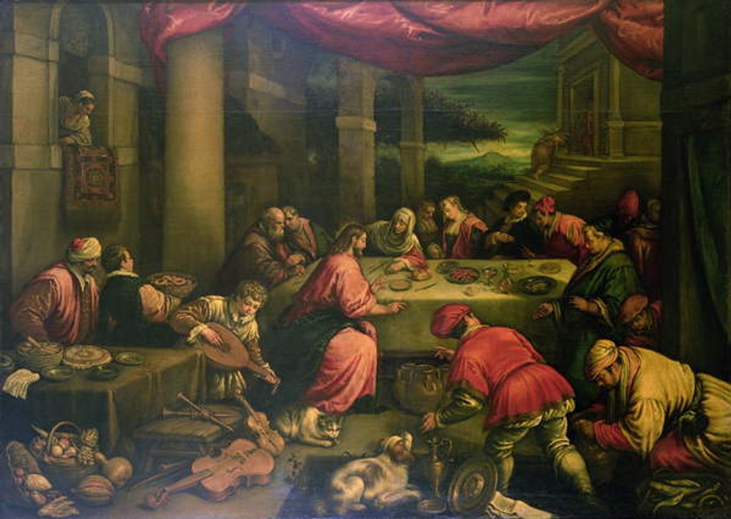 Detail of The Marriage at Cana by Leandro da Ponte Bassano