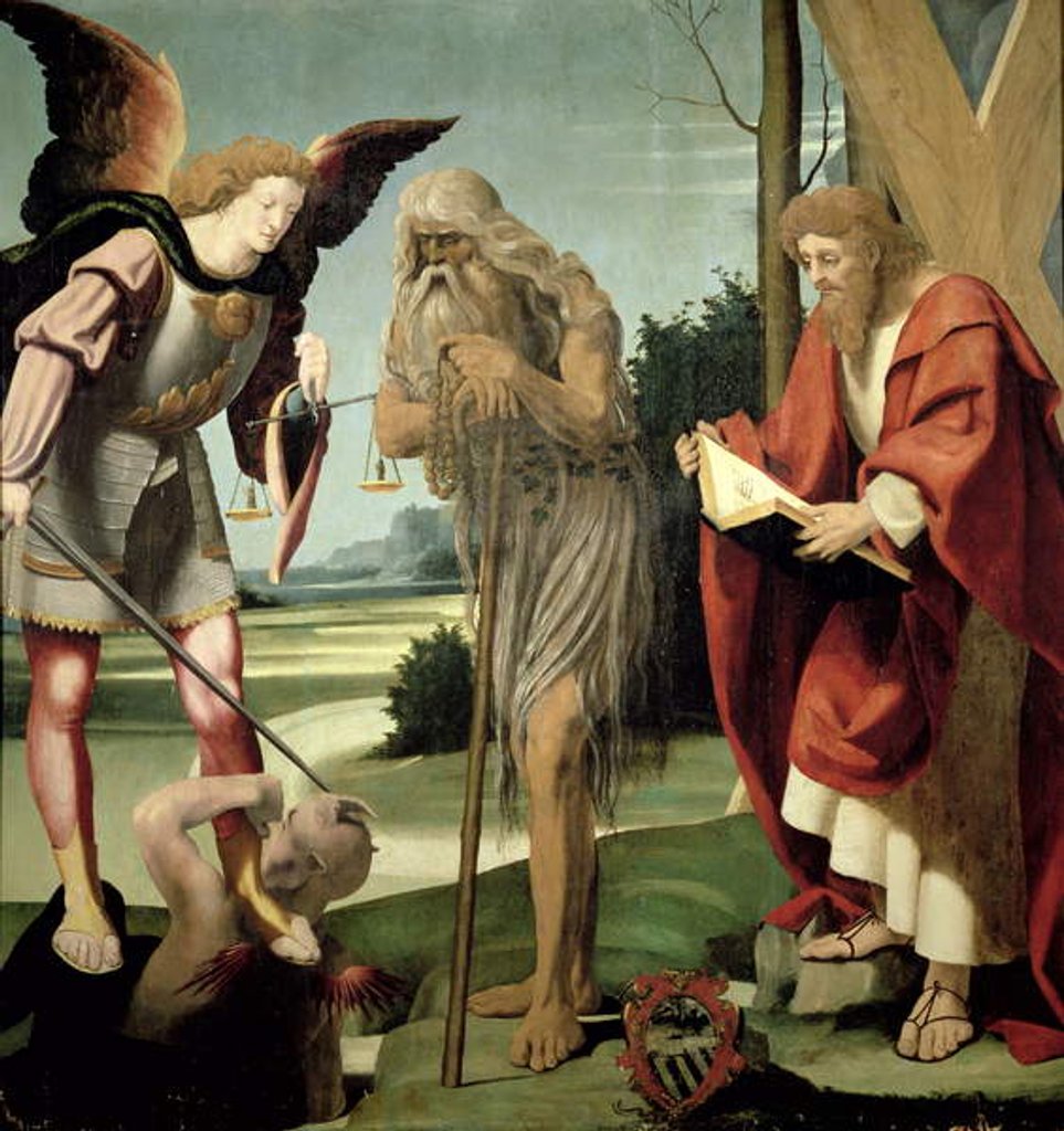 Detail of SS. Michael, Andrew and Onuphrius by Pseudo Bramantino