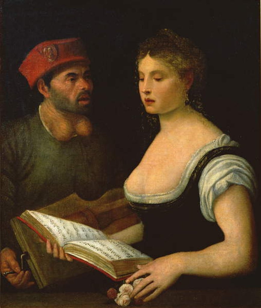 Detail of The Music Lesson by Italian School
