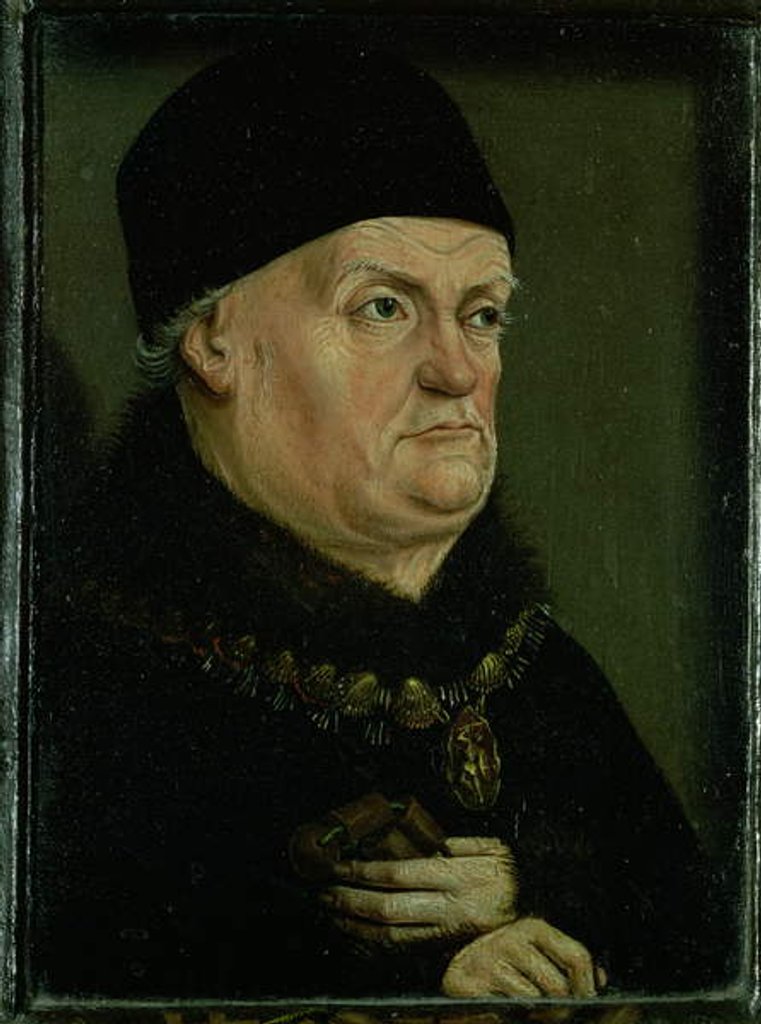 Detail of The Matheron Diptych: portrait of Rene I the 'Good' Duke of Anjou, Count of Provence and Piedmont, left-hand panel by Nicolas Froment