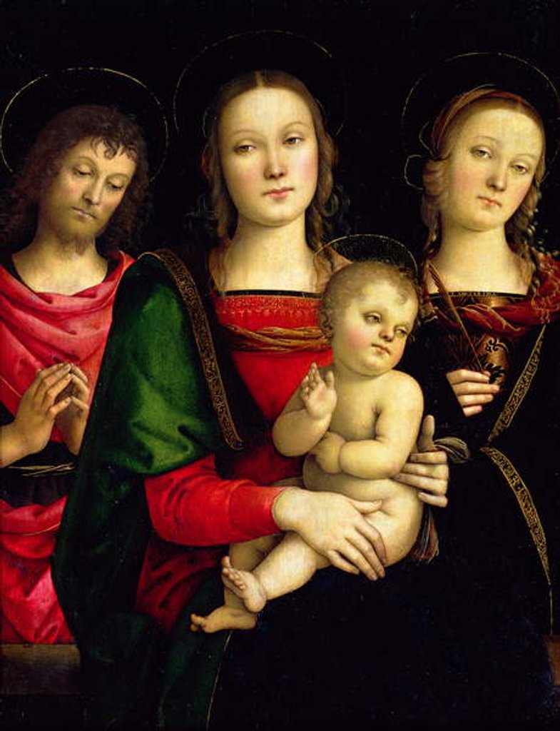 Detail of The Madonna and Child with St. John the Baptist and St. Catherine of Alexandria by Pietro Perugino