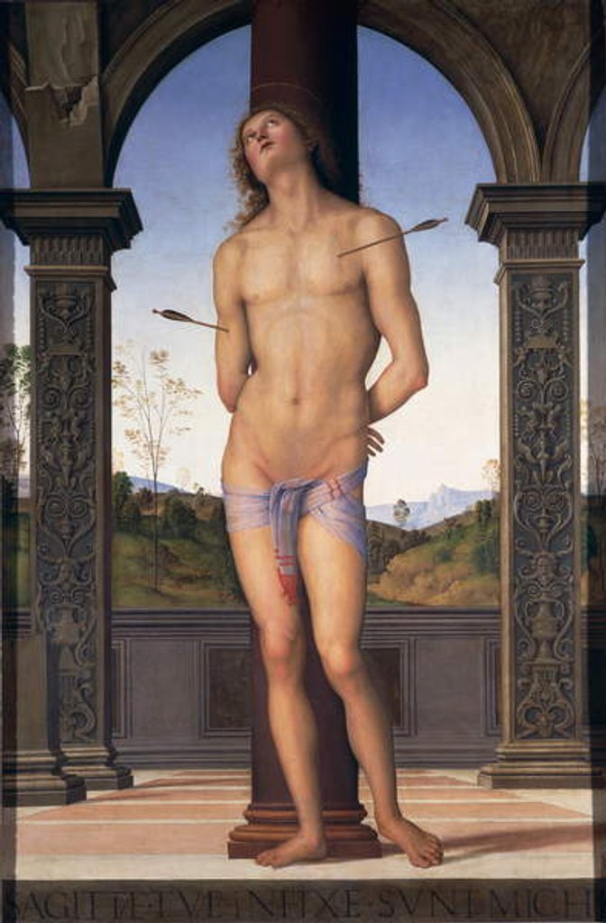 Detail of St. Sebastian, c.1490-1500 by Pietro Perugino