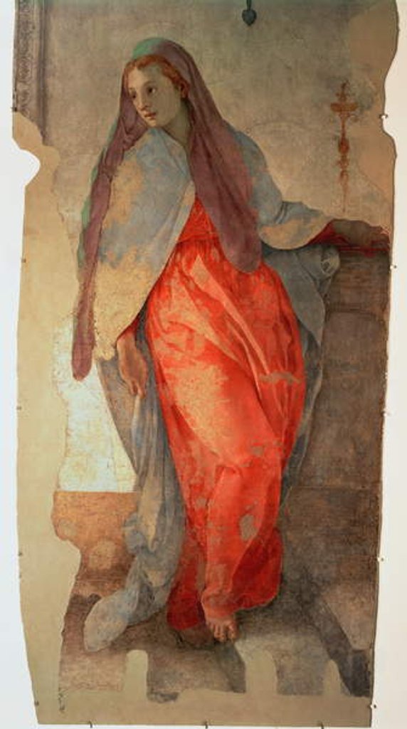 Detail of The Annunciation, detail of the Virgin, c.1527 by Jacopo Pontormo