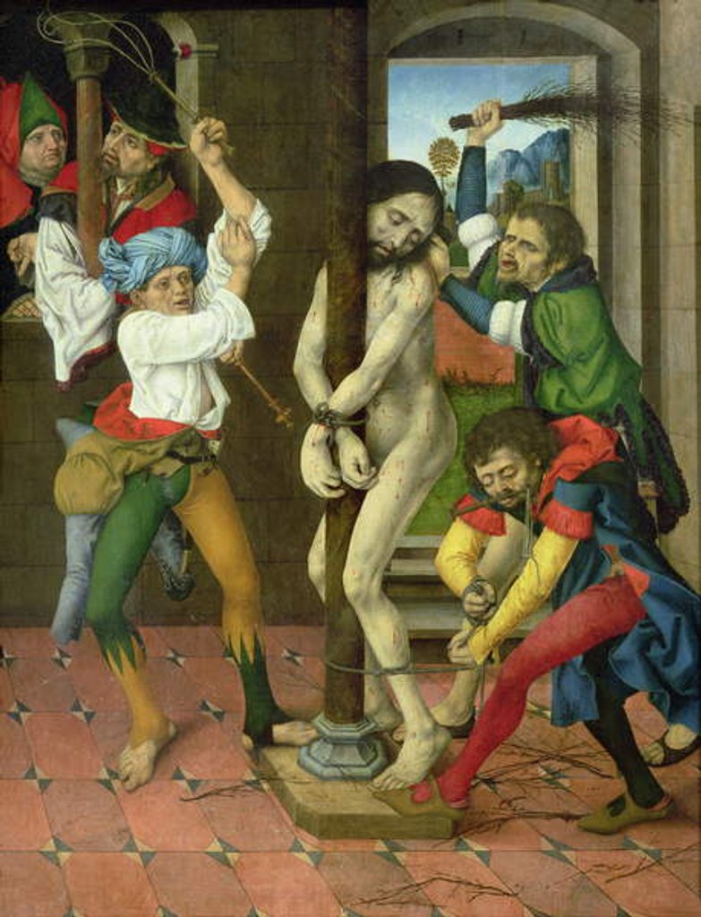 Detail of The Flagellation of Christ, side panel of the Altarpiece of the Passion by Master of the Strache Altar