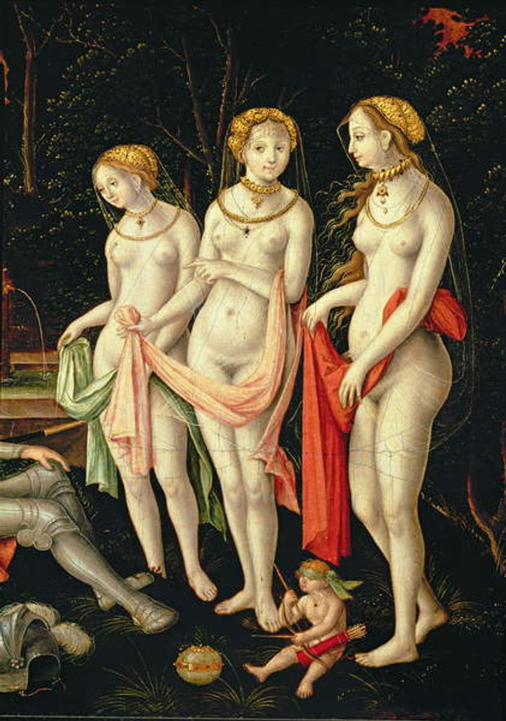 Detail of The Destruction of Troy and the Judgement of Paris, detail depicting Artemis, Hera and Aphrodite, 1540 by Matthias Gerung or Gerou