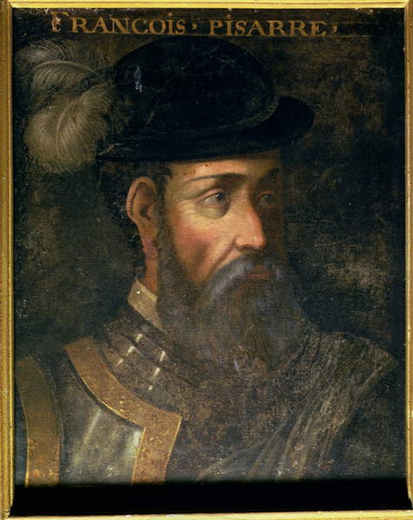 Detail of Portrait of Francisco Pizarro Spanish conqueror of Peru by Jean Monier or Mosnier