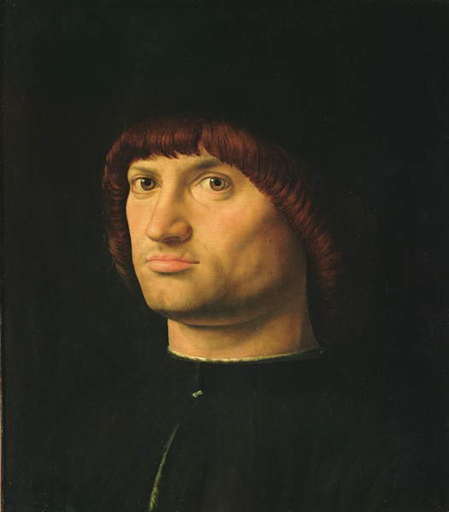 Detail of Portrait of a Man, or The Condottiere, 1475 by Antonello da Messina (after)