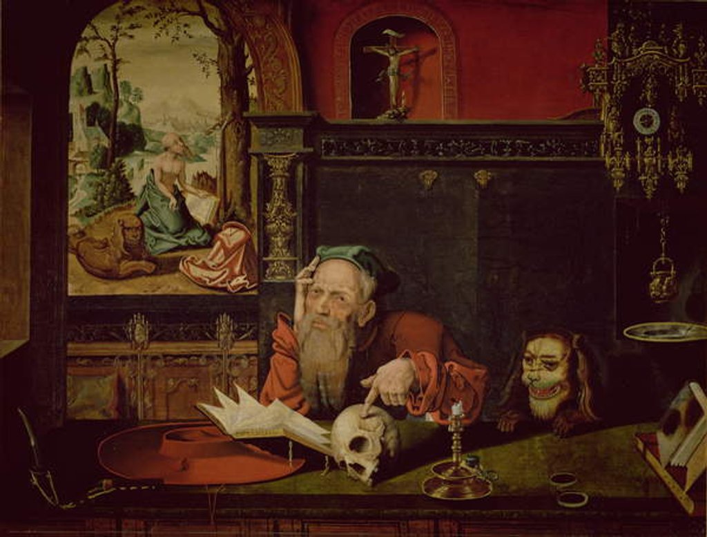 Detail of The Meditation of St. Jerome by Quentin Massys or Matsys