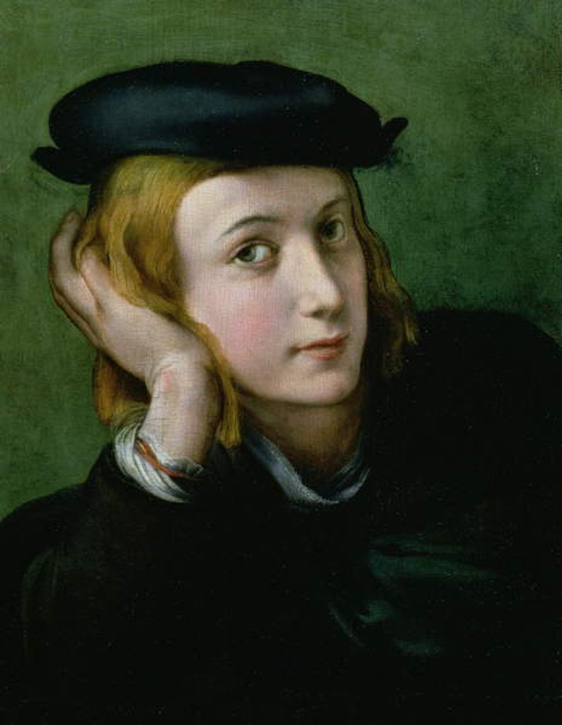 Detail of Portrait of a Young Man by Parmigianino (1503-40)
