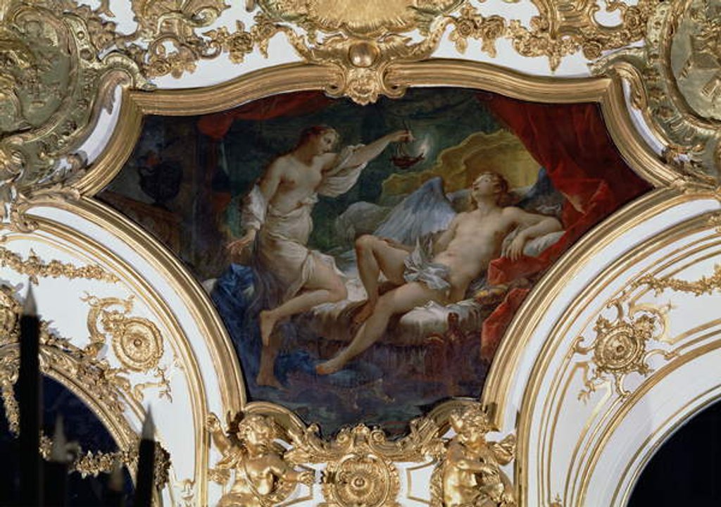 Detail of Psyche and Cupid, ceiling panel from the Salon de la Princesse by Charles Joseph Natoire