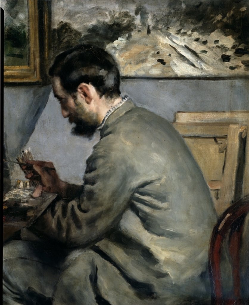 Detail of Frederick Bazille at his Easel, 1867 by Pierre Auguste Renoir