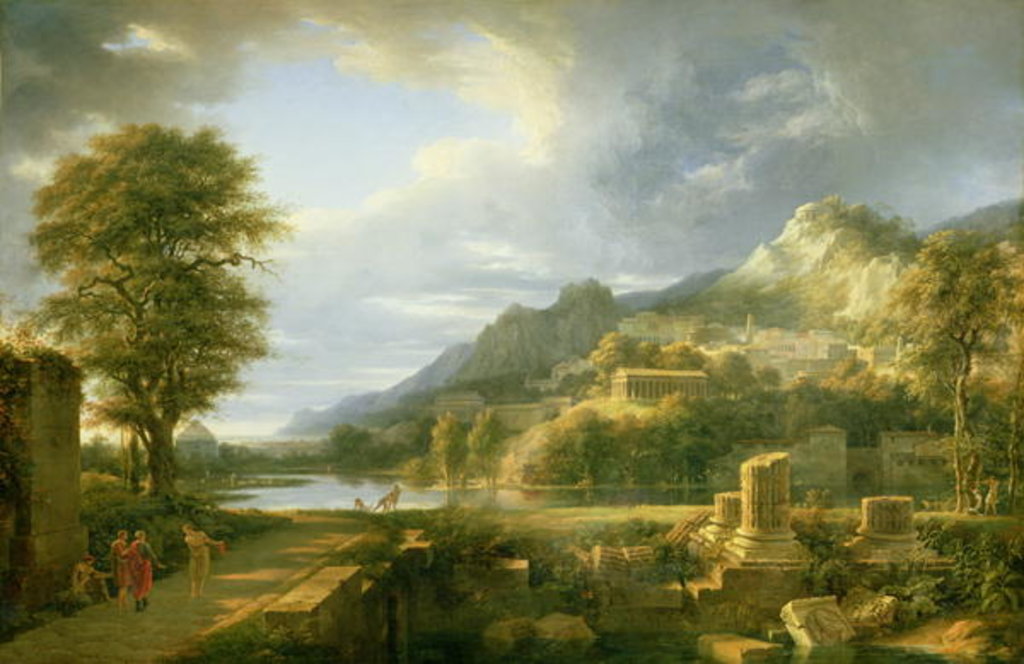 Detail of The Ancient Town of Agrigentum, 1787 by Pierre Henri de Valenciennes