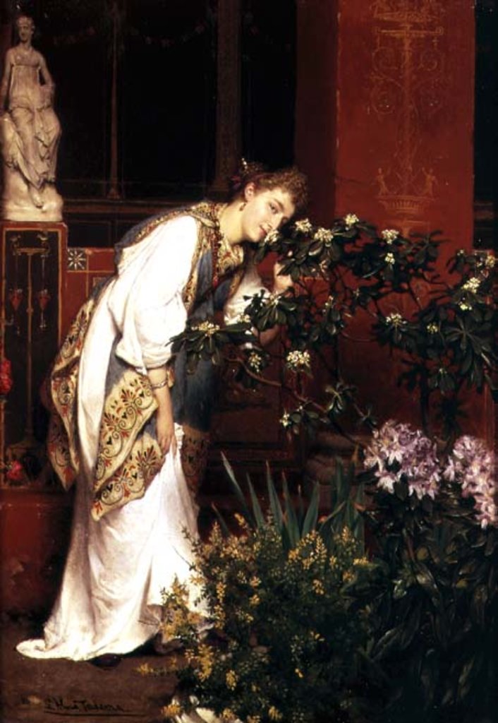 Detail of In the Peristylum, 1866 by Lawrence Alma-Tadema