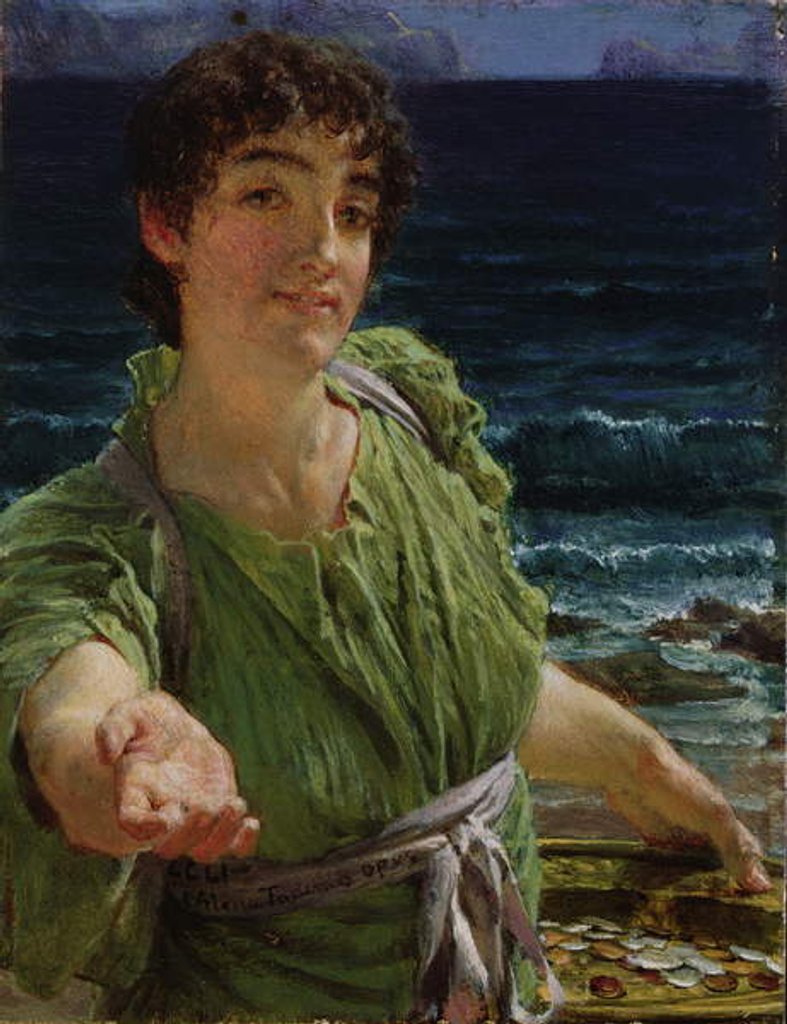 Detail of Una Carita, 1883 by Lawrence Alma-Tadema