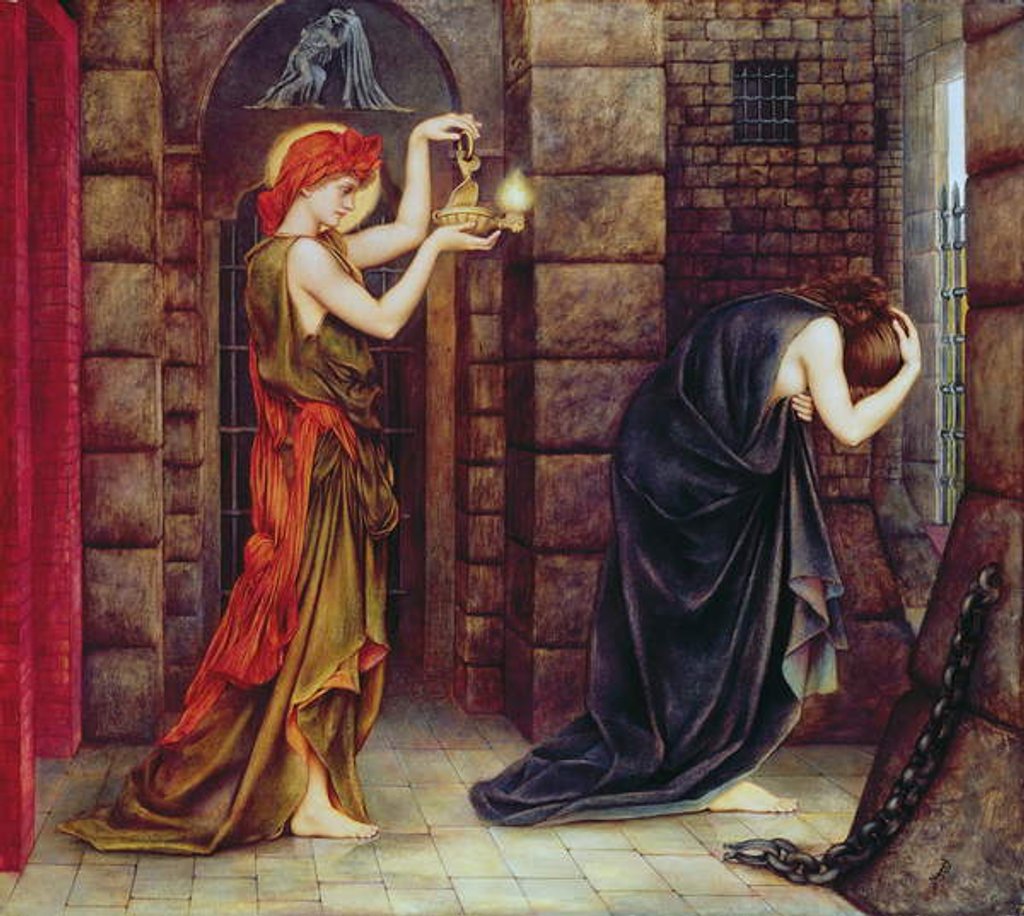 Detail of Hope in the Prison of Despair by Evelyn De Morgan