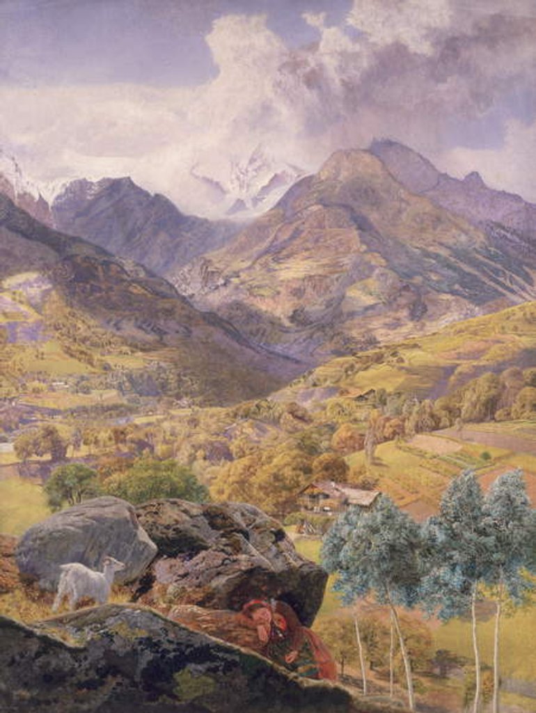Detail of The Val d'Aosta, 1858 by John Brett