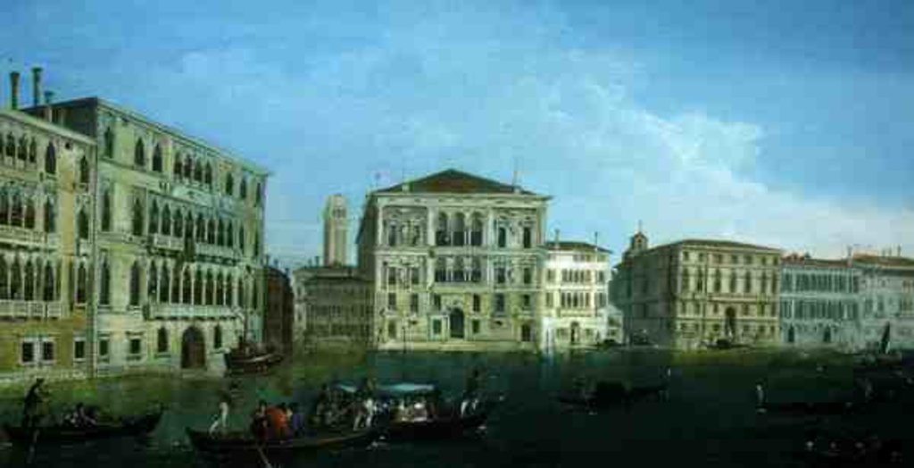 Detail of The Casa Foscari and the Palazzo Balbi by Giuseppe Bernardino Bison