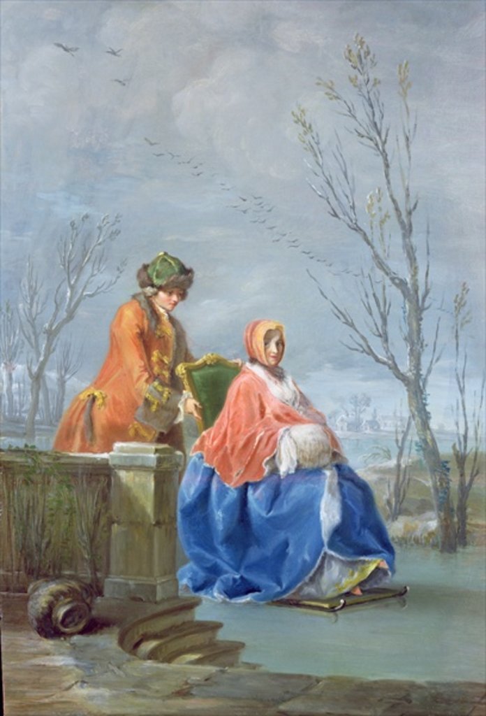 Detail of Winter by Charles-Joseph Flipart