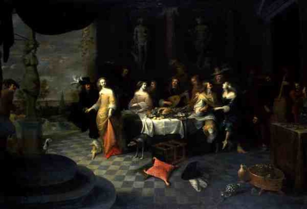 Detail of Figures in an Interior by Hieronymus Janssens