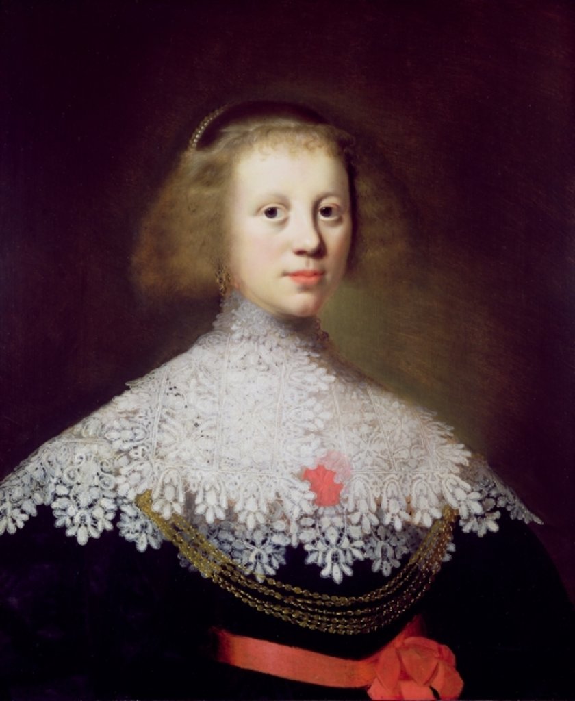 Detail of Portrait of a Young Woman by Wybrand Simonsz. de Geest