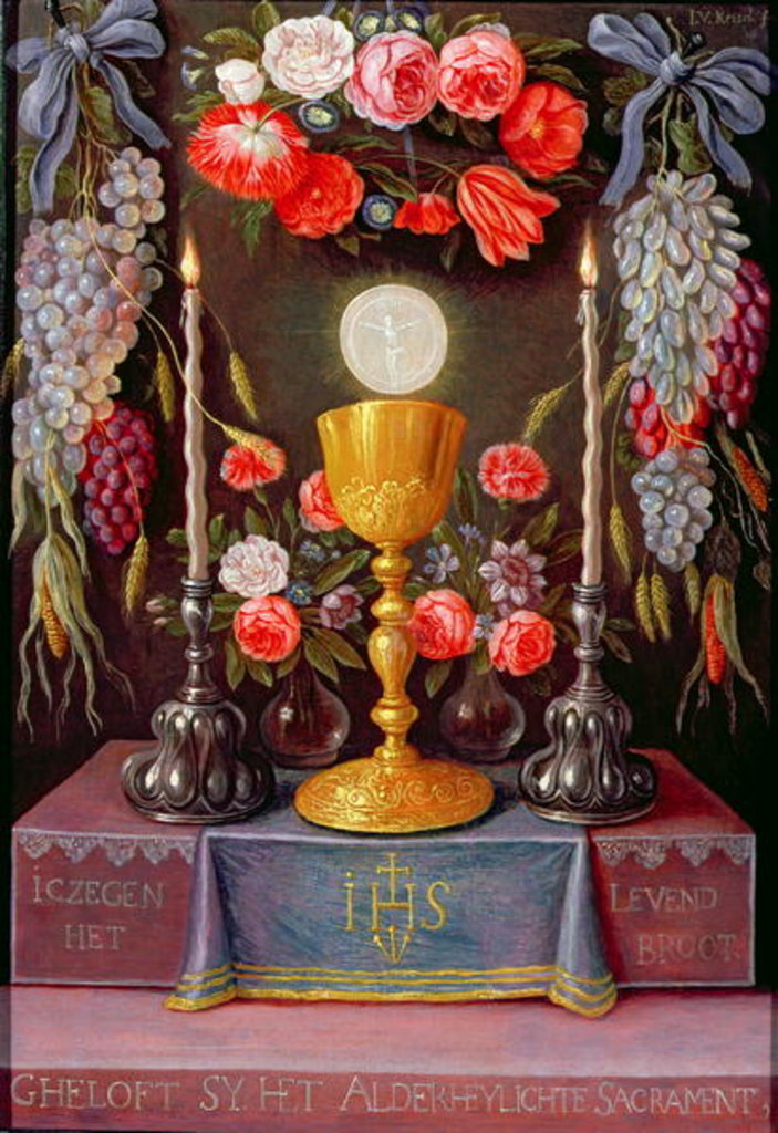 Detail of The Eucharist by Jan van the Elder Kessel
