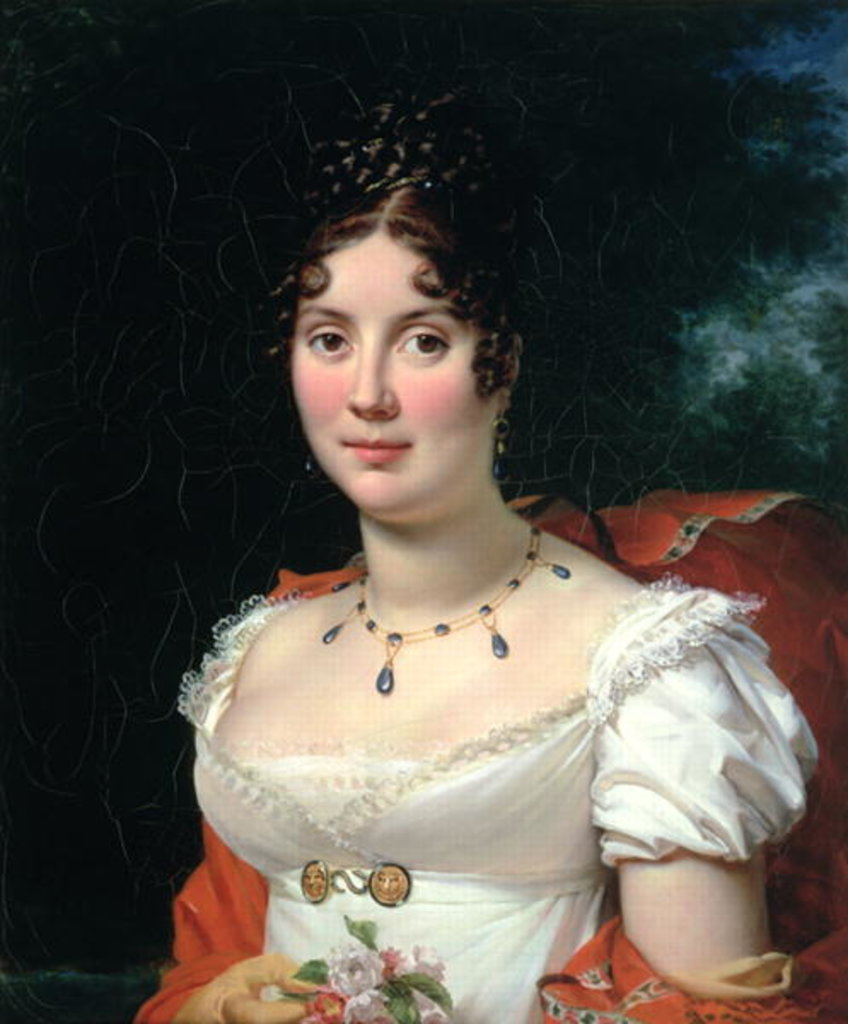 Detail of Portrait of a Lady in an Empire Dress by Francois Pascal Simon Baron Gerard