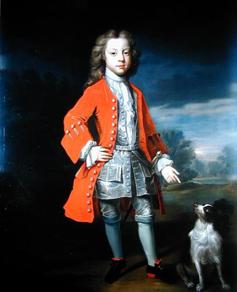 Detail of Portrait of a Boy Wearing a Red Jacket with his Spaniel by Charles D'Agar