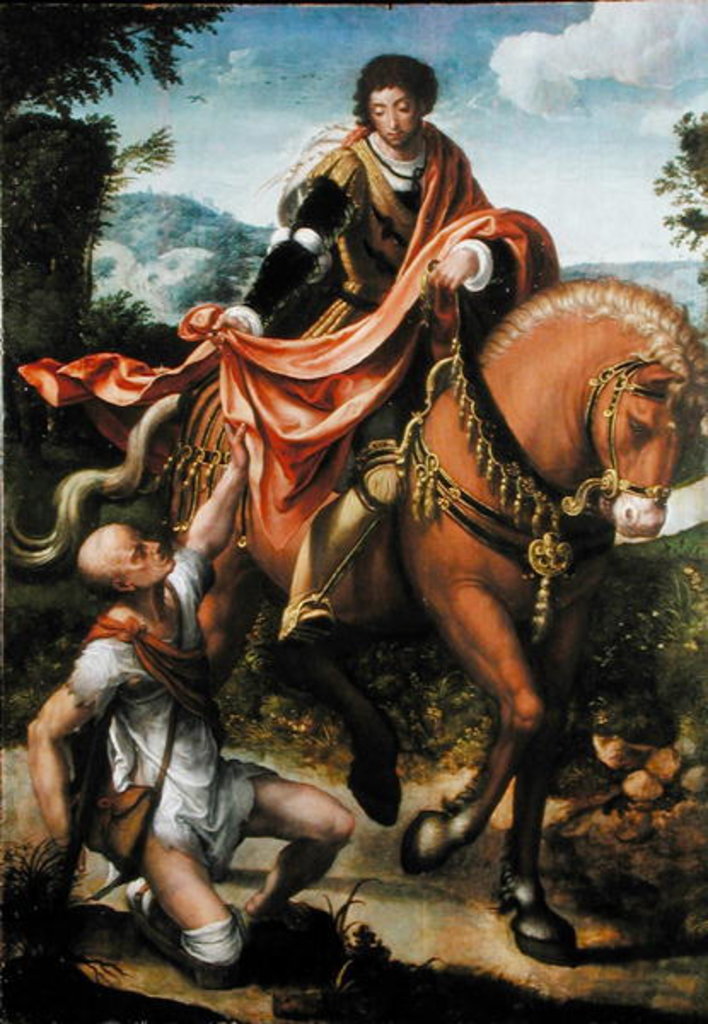 Detail of Saint Martin dividing his Cloak by Pieter Coecke van Aelst