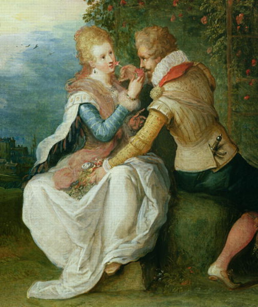 Detail of Two Lovers in a Garden by Frans II the Younger Francken